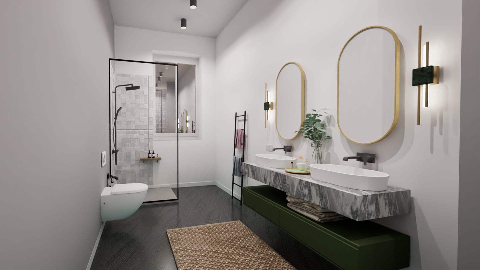 Virtual Rendering bagno appartamento alle mura di Bergamo