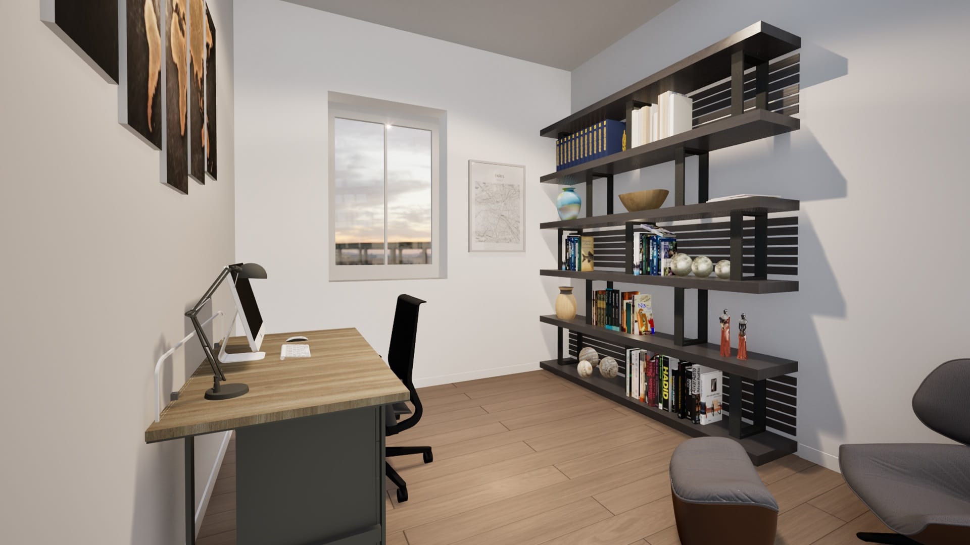 Virtual Rendering ufficio appartamento alle mura di Bergamo